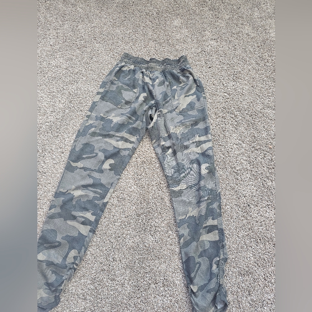 Camo print joggers, size medium.